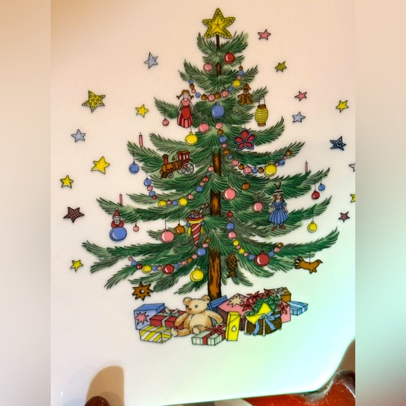 Vintage Nikko Happy Holiday Christmas Cheese Tray Cutting Board Best Wishes - Picture 2 of 4